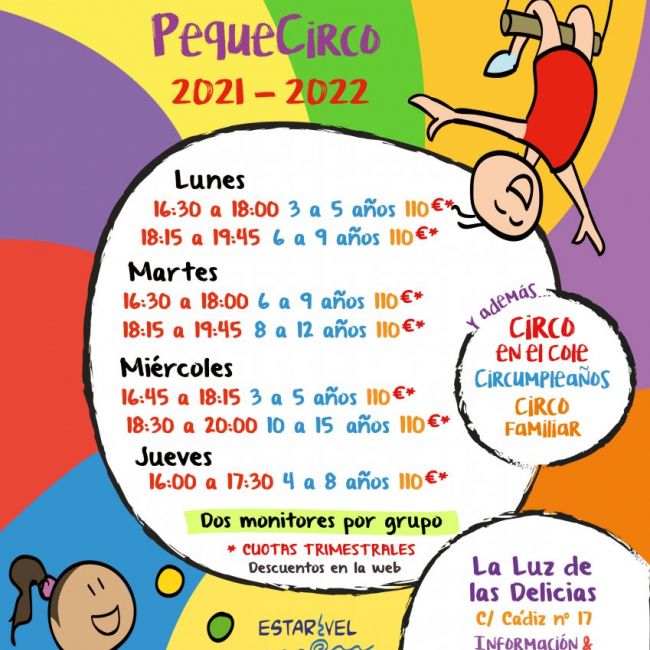 Taller de Circo y pequecirco para niños y jovenes con Estarivel y La luz de las Delicias. En Valladolid
