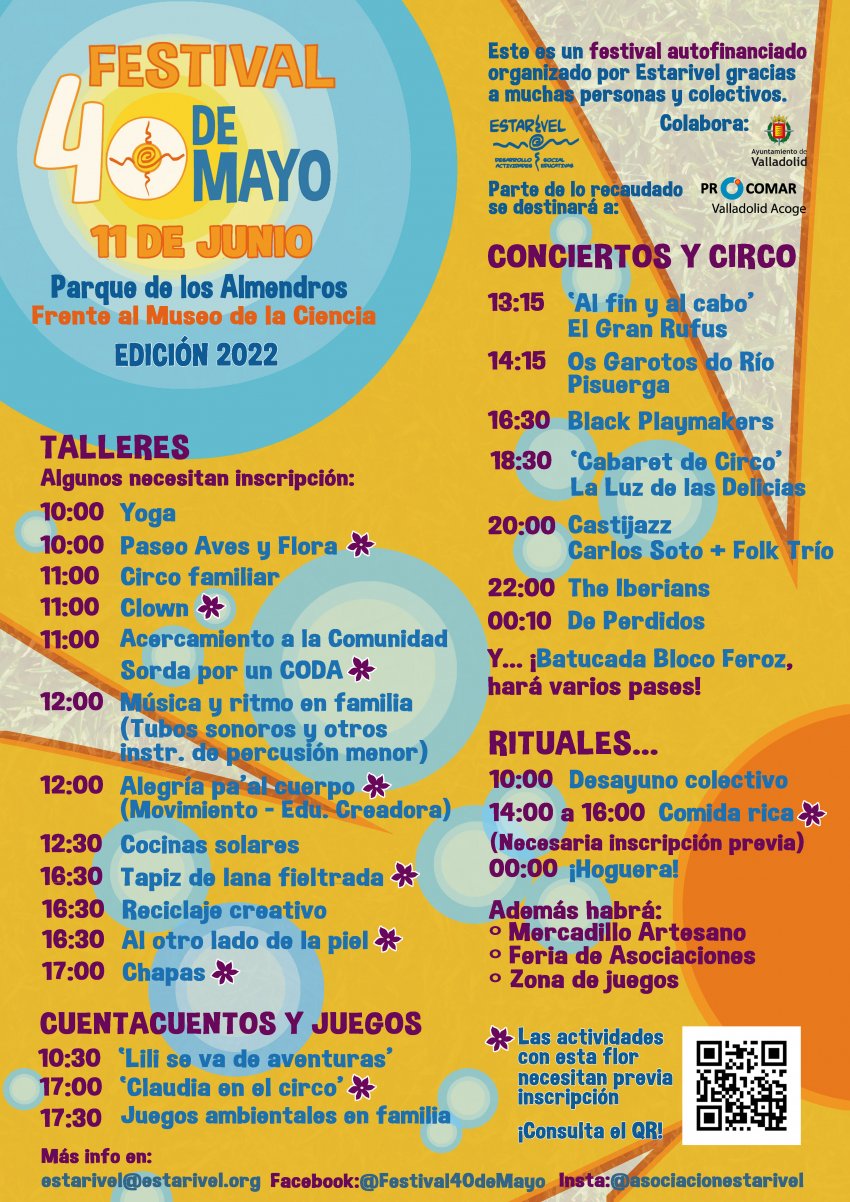 Porgramación Festival 40 de mayo 2022