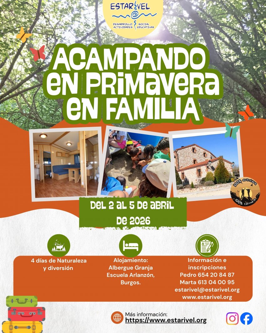 acampada primavera familia